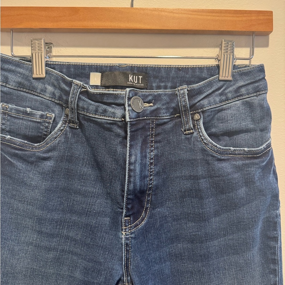 Kut from the Kloth Kelsey Fab Ab Ankle Flare Denim Jeans - Picture 2 of 6